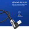 Ugreen USB A To Right Angle Lightning Cable 1M