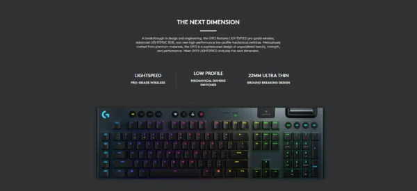 20_02f9dfe6-bda6-4018-b91d-10eee4f905dc.webp Logitech G913 Lightspeed Ultrathin Wireless RGB Mechanical Gaming Keyboard
