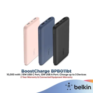BPB011btNoLogo.webp Belkin BPB011bt BoostCharge Power Bank 10000mAh 15W with USB A to USB C Cable