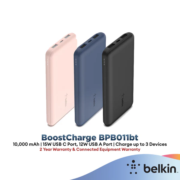 Belkin BPB011bt BoostCharge Power Bank 10000mAh 15W with USB A to USB C Cable