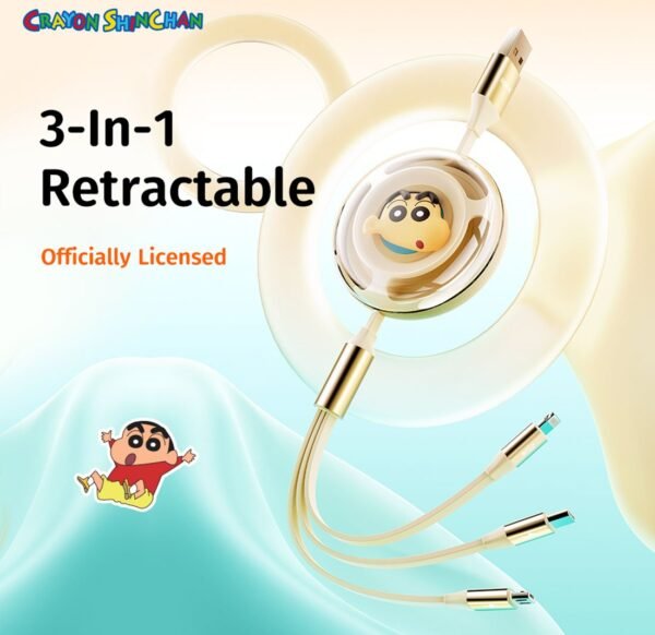 mceclip1.jpg ROCK Crayon ShinChan 3.5A Retractable 3 In 1 Cable (1.1M)